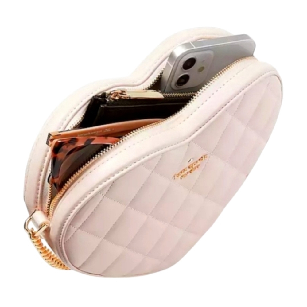 NWT Kate Spade ♠️ light Rosebud Love Shack Quilted Heart Crossbody bag purse - Picture 4 of 5